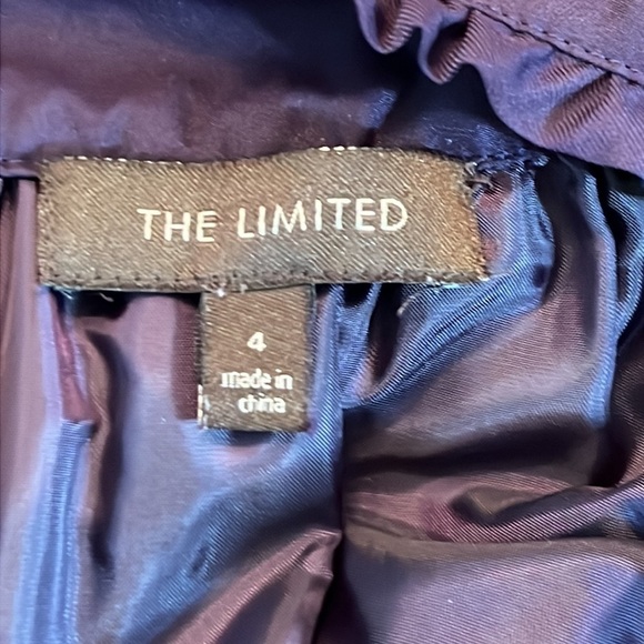 The Limited | Ruffle Neck Dress | Eggplant | Size 4 - Picture 7 of 11